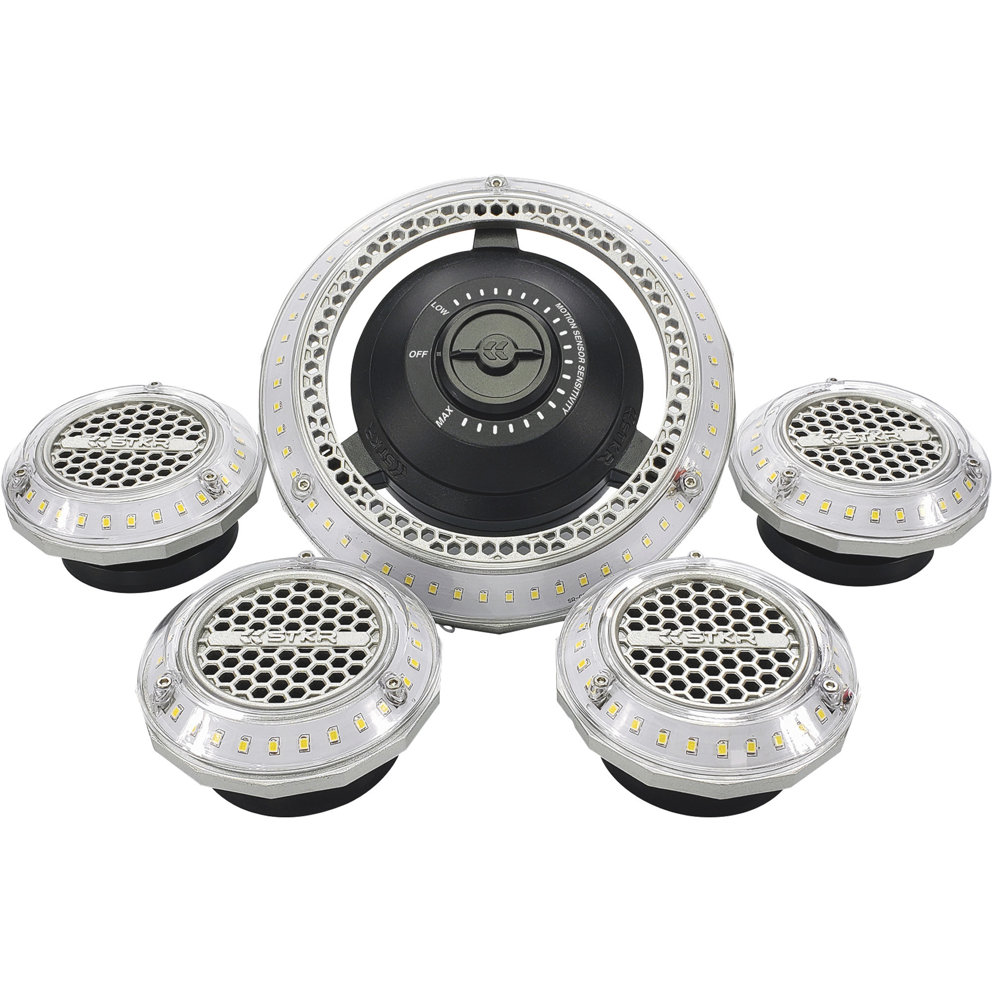 STKR Concepts LED Multi-Point Motion Lighting System - 7500 Lumens, 5-Point Illumination, Adjustable Motion Sensor, Model# 00194